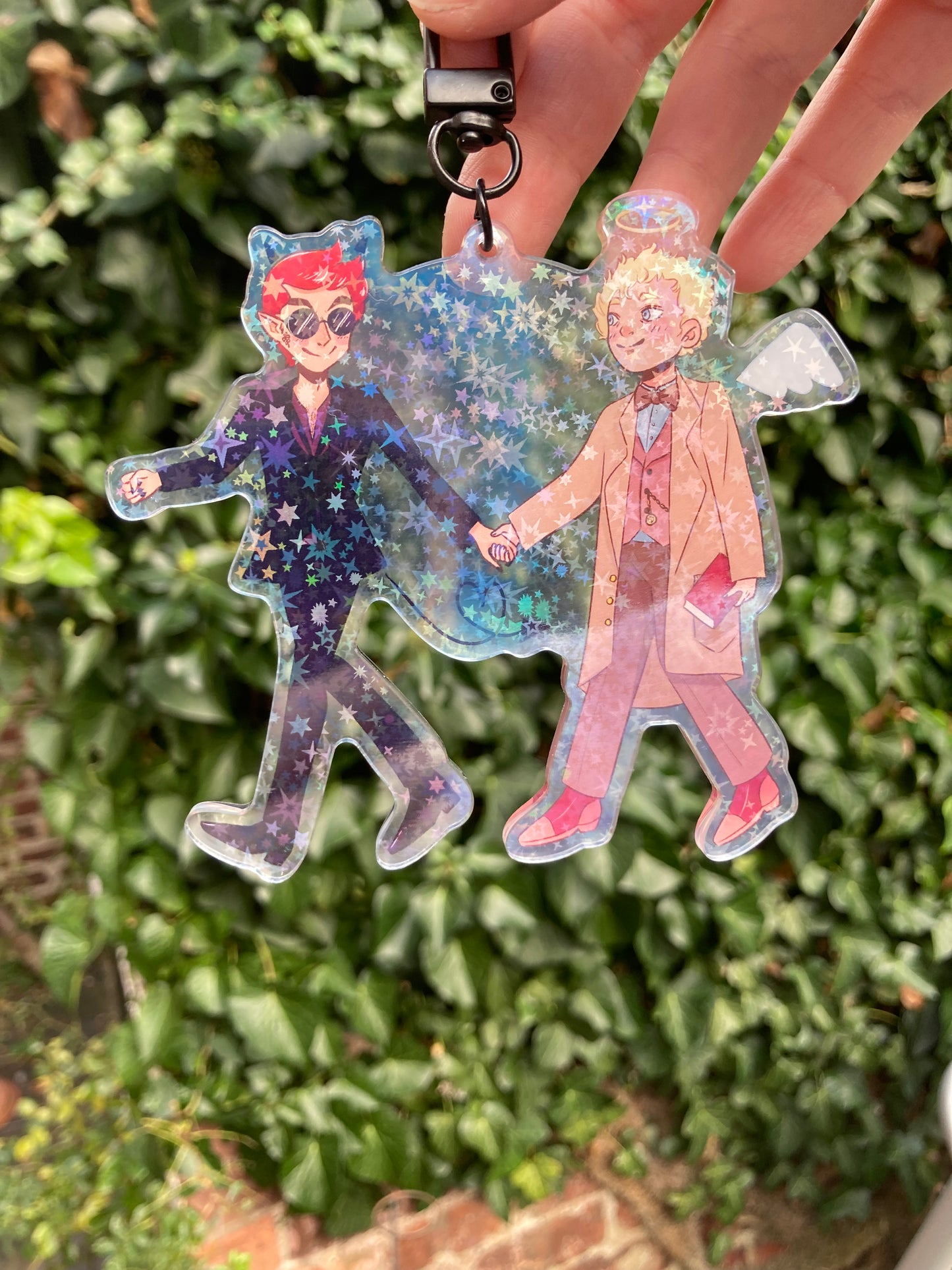 Good Omens Crowley & Aziraphale acrylic charm